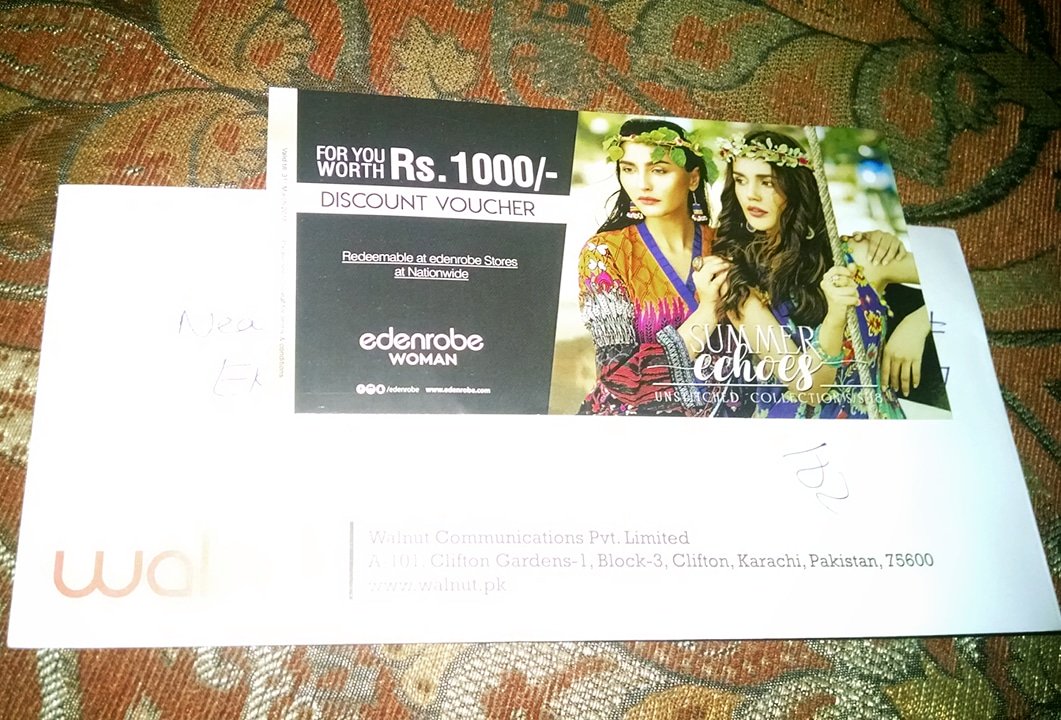 Thank you <a href="/walnutpk/">Walnut Communication</a> &amp; <a href="/edenrobe_pk/">edenrobe</a> for this summer gift voucher .
#instalollywood_pakistan 
#walnutcommunications #samramuslim #shopping #gift #voucher #discount #free #summer #collection #fashion #fashionable #lollywood #karachi #lahore #punjab #pakistan <a href="/samramuslim/">Samra Muslim</a>