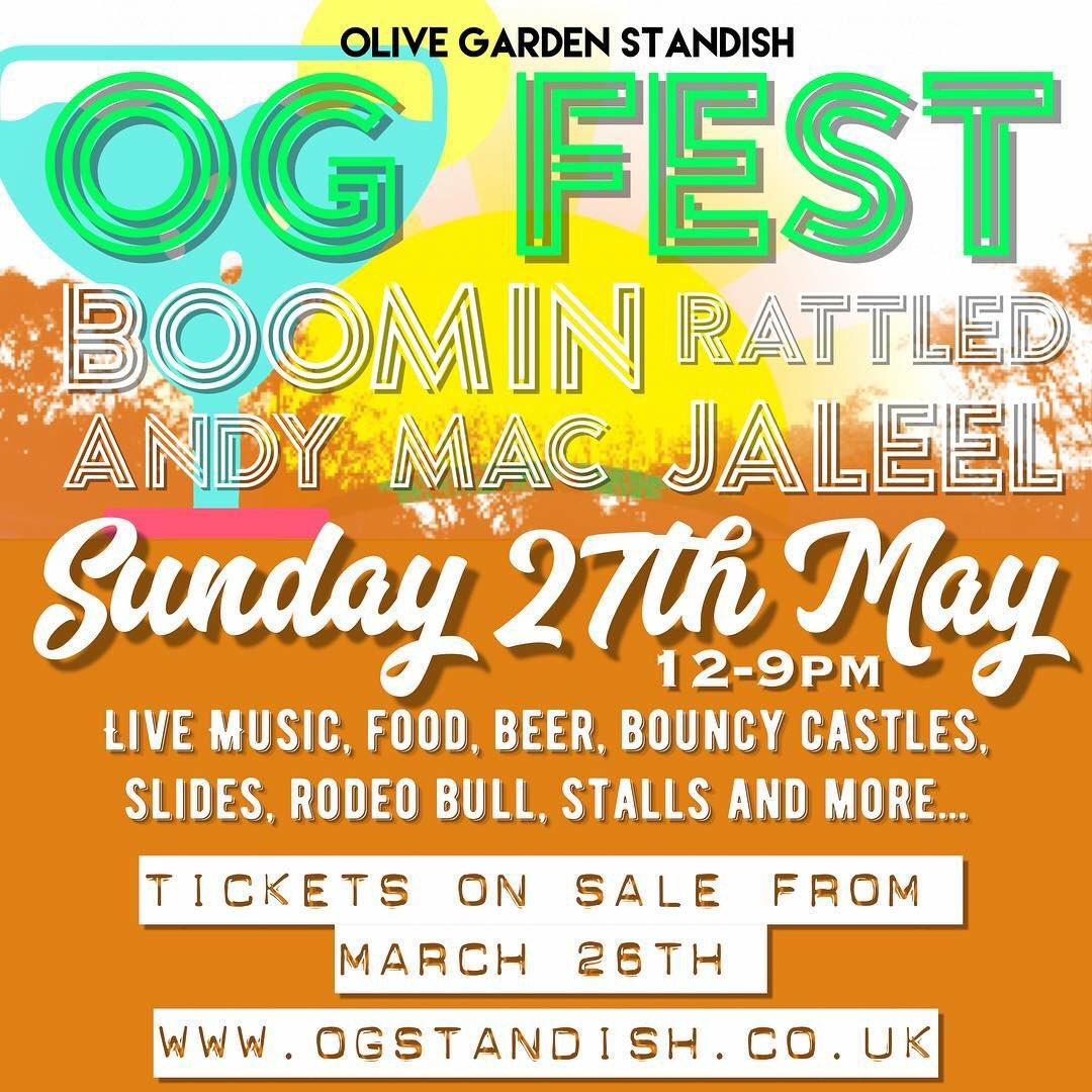 boominband's tweet photo. Next Wigan Gig is: OG Festival in Standish at Olive Garden. Sunday 27th May. #wiganers #ogfest #ogfestival #Festivals #maybankhoilday #livemusic #standish #italianrestaurant #outsidegig #rocknroll #headlineact #mainstage #retweet #rt #wordofmouth https://t.co/CDU9YYRF80