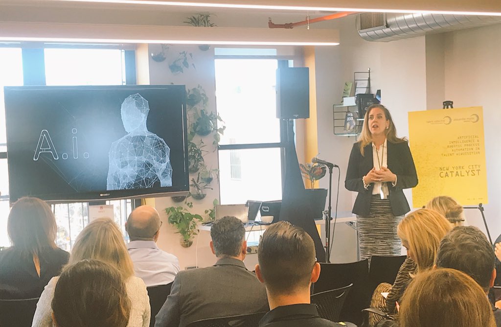 WeAreAMS's tweet photo. We’re kicking off our Artificial Intelligence and Robotic Process Automation in Talent Acquisition event in New York City! #WeAreAMS #AMSCatalyst #bots&bodies https://t.co/MI3cbbSnIj