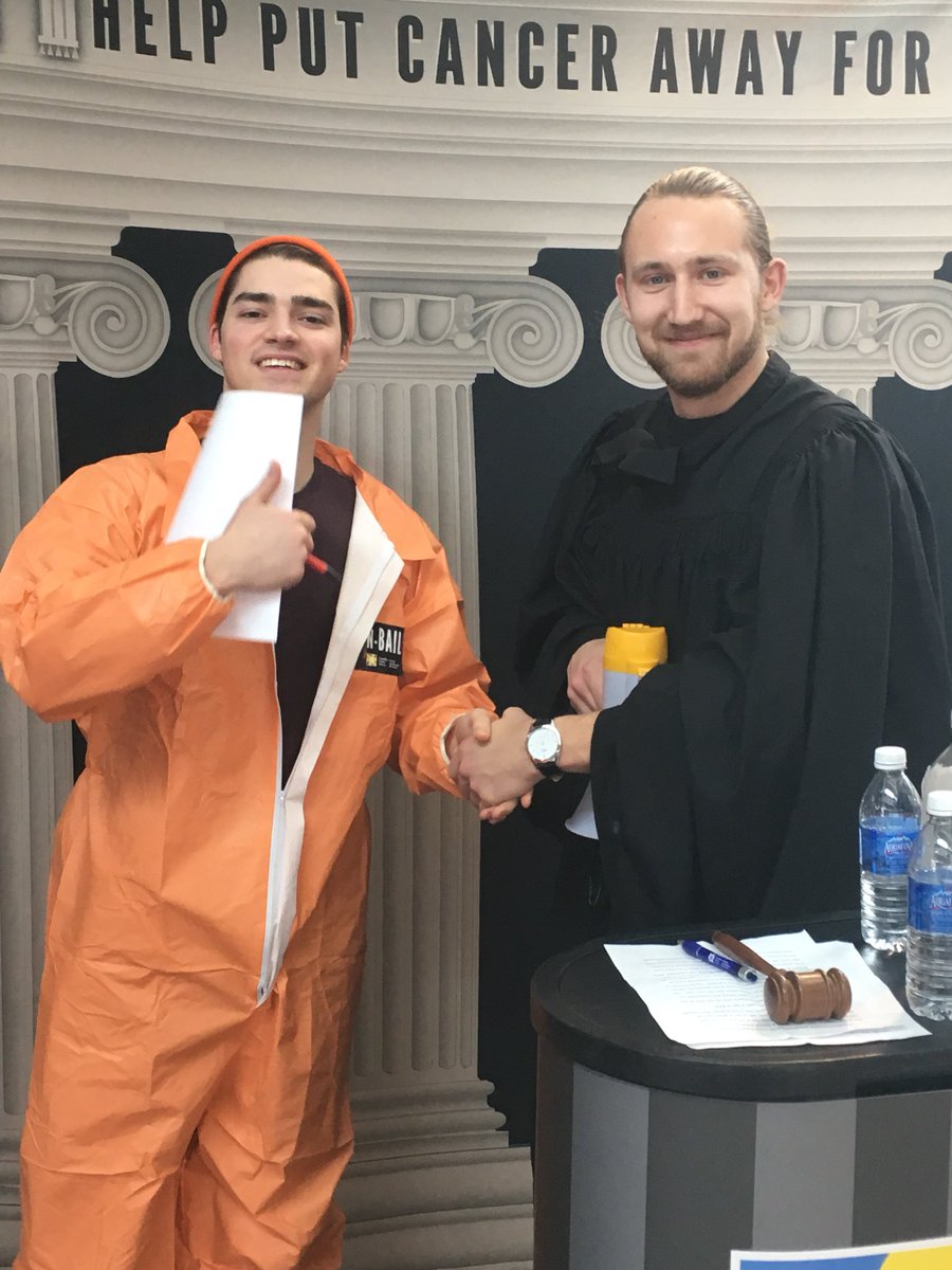 UofRrelay's tweet photo. Derek is super excited to have finally made bail at $515! Great job Derek! https://t.co/Yj2kEpFMfq