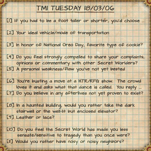 hallowtek's tweet image. Not at my best this week, sorry if this one's a little uninspired.  Answer one, answer a handful, answer more than the amount listed and try to one-up @KazemikoYukari by proving there's not just a secret question 12, but also a forbidden question 0.  #TMITuesday #SWLRP