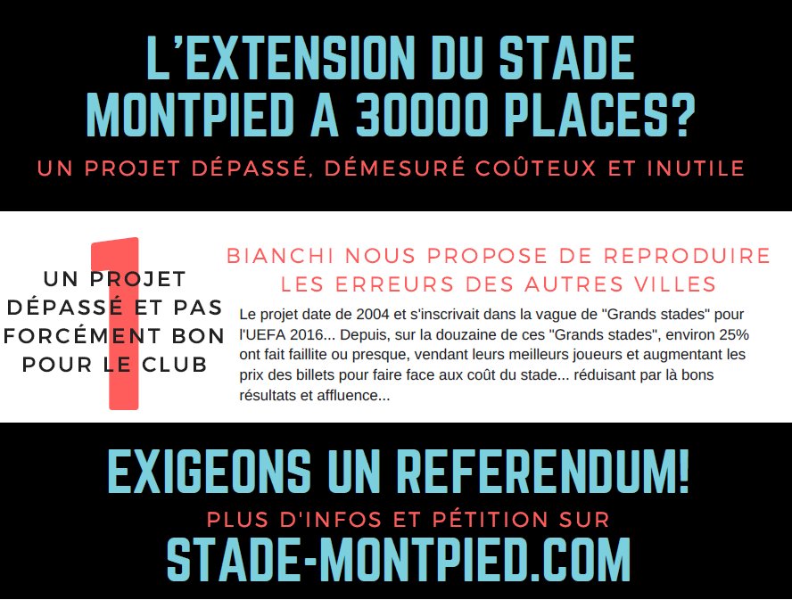 LuttesEnCommun's tweet photo. L'extension à 30 000 places du #StadeMontpied à #ClermontFd ? Nous nous opposerons à ce projet dépassé, démesuré, coûteux et inutile !

ARGUMENT n°1⃣ "Un projet dépassé et pas forcément bon pour le club"

Je signe la pétition sur ✏ https://t.co/YT3RaW6G8S ✏ https://t.co/B0IJNc6hEU