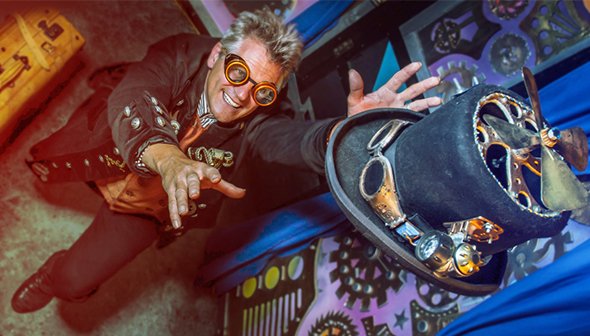 avspacemuseum's tweet photo. Professor Wick invites you on a tour of his Incredible Magic Factory, where he designs and constructs magical props. #SkyHighMagic show, March 11 https://t.co/bnIBhZ2DOe https://t.co/1f1NZdxtMP