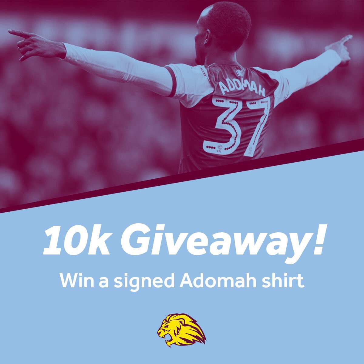 villareport's tweet photo. 🚨10,000 FOLLOWERS GIVEAWAY!🚨

Win a 2017/18 player issued Albert Adomah shirt 🙌

1) RETWEET this tweet
2) LIKE this tweet
3) Make sure you’re following @villareport on Twitter &amp; Instagram (link in bio)

Winner to be chosen at random, good luck! #avfc https://t.co/LsrdJeHeFZ