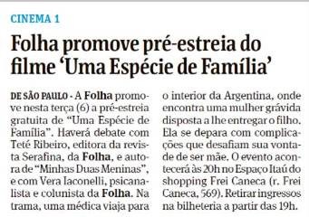 Hoje a <a href="/folhadespaulo/">folhadespaulo</a> promove um debate sobre o filme “Uma Espécie de Família... instagram.com/p/Bf_1Ex8hoZw