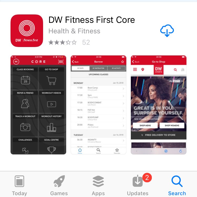 The new app is available to download now via the App Store &amp; Android. 

Get downloading now as we will be moving over to a brand new online booking system at the end of the month. 

To help set up your account speak to a member of the team. 

#new #app #fitnessfirst #core