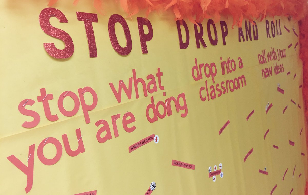 tborash's tweet photo. Digging this Stop, Drop, and Roll model for inspiring peer observations at NSMS in @RkeCoSchools:
STOP what you are doing,
DROP into a classroom,
ROLL with new ideas!
#ALPlearn @DellEMCedu https://t.co/ufRwv2Ba8w
