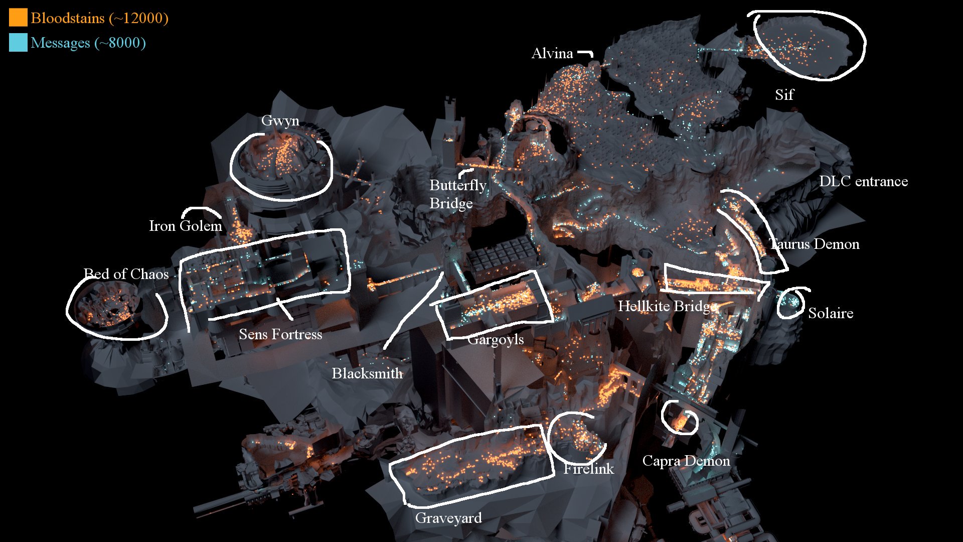 Dark Souls Interactive Map Joe On Twitter: "I Forgot Who Posted This And I Feel Really Bad But Someone  Made A 3D Map Of Dark Souls 1 With Blood Stains/Messages Indicated. So  Sick! I Wish I