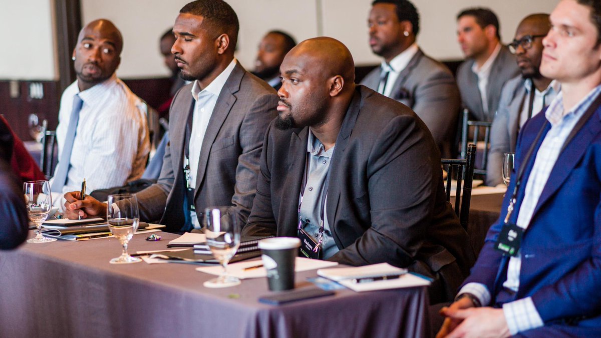 Raiders's tweet photo. Last week, some of our players had the opportunity to invest in their futures with @The_ATU_'s "business combine" in NYC.

Gallery: https://t.co/168phic2MK https://t.co/ihQ2REaE9E