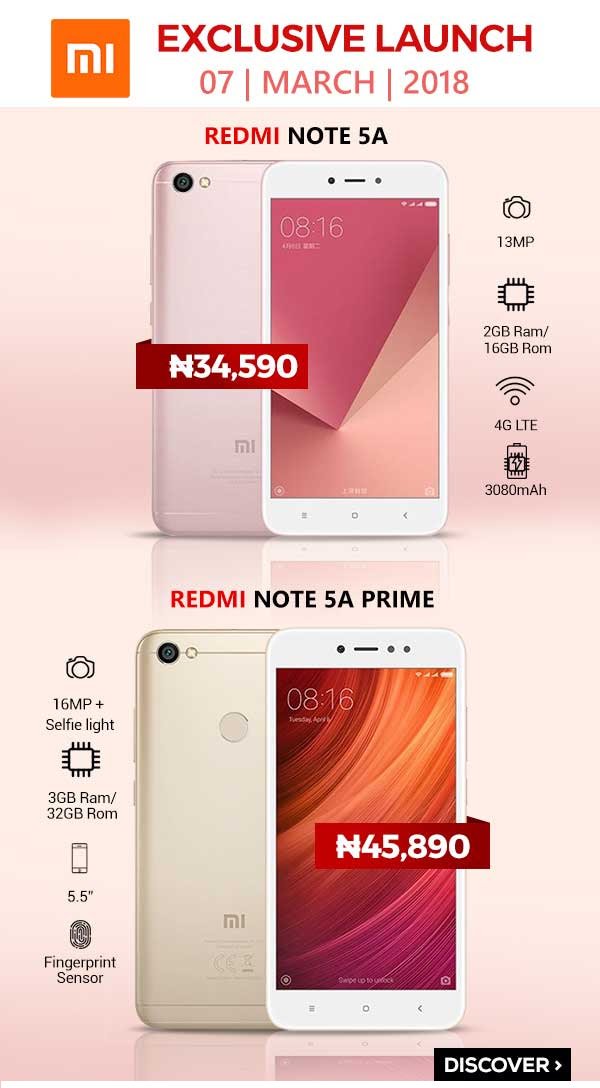 femtoptech's tweet photo. Xiaomi to launch Redmi 5, Note 5A, 5A Prime, and 5 Plus in Nigeria exclusively on Jumia https://t.co/JoN9hDzq2q #Jumia #Jumia_Mobile_Week #Mobile_Week #Redmi_Note_5 https://t.co/6KJfplu6TU
