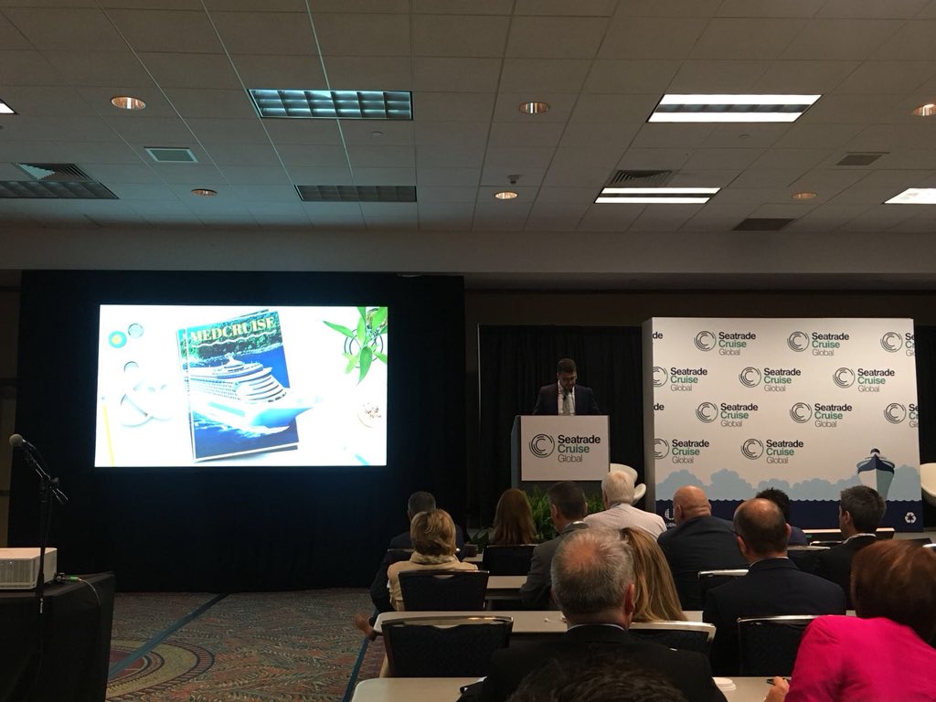 MedCruisePorts's tweet photo. MedCruise President Airam Diaz Pastor presented “Trends in the Med 2017” during #STCGlobal2018 #portstogether. Find the statistics report full @ https://t.co/DfJwLMvfT2 https://t.co/7858dCGkot