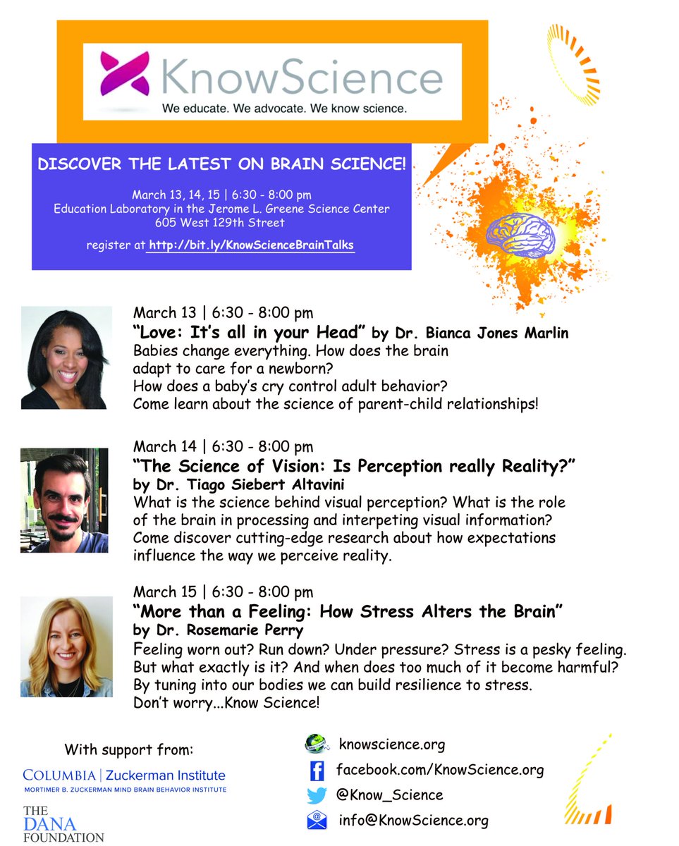 Know_Science's tweet photo. Register at https://t.co/VH7isKUHvs for our talks during #BrainAwarenessWeek2018
We're kicking off Tuesday 13th with @bjmarlin talking about the science of #love at the @ZuckermanBrain Institute https://t.co/EnRDP4QTty