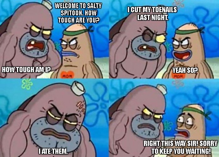 KevinHaRock's tweet photo. #RT #Likes #Memes #spongebobsquarepants #toenails #tough https://t.co/65WxRAh4iX