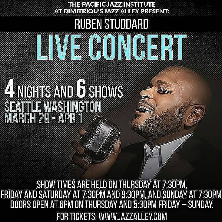RubenStuddard's tweet photo. Watch my performance LIVE at #DimitriousJazzAlley in #SeattleWashington 

Order your tickets today
hosted by the #PacificJazzInstitute for 4 Nights &amp; 6 shows

For tickets, visit https://t.co/cWFwhL4jav

#AlwaysAndForever #RubenSingsLuther
#VelvetTeddyBearFans
#RubenStuddard https://t.co/DewpTLhOlz