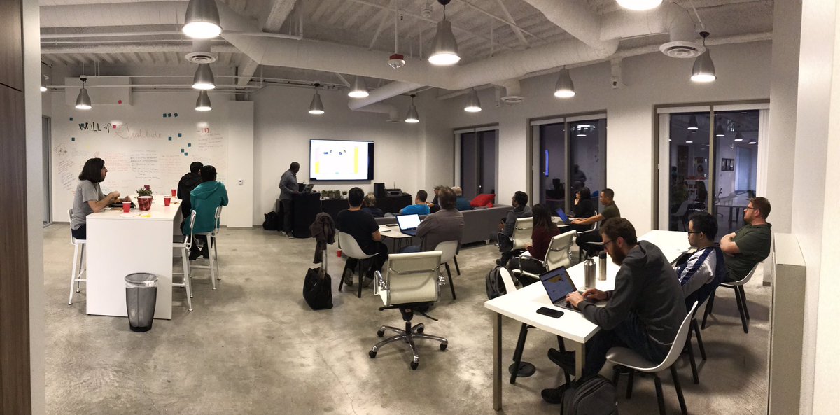 AngularJSOC's tweet image. Angular OC Meetup @technossus ! @therockncoder showing us some awesome stuff with @angular @Firebase and @circleci 👍🏻