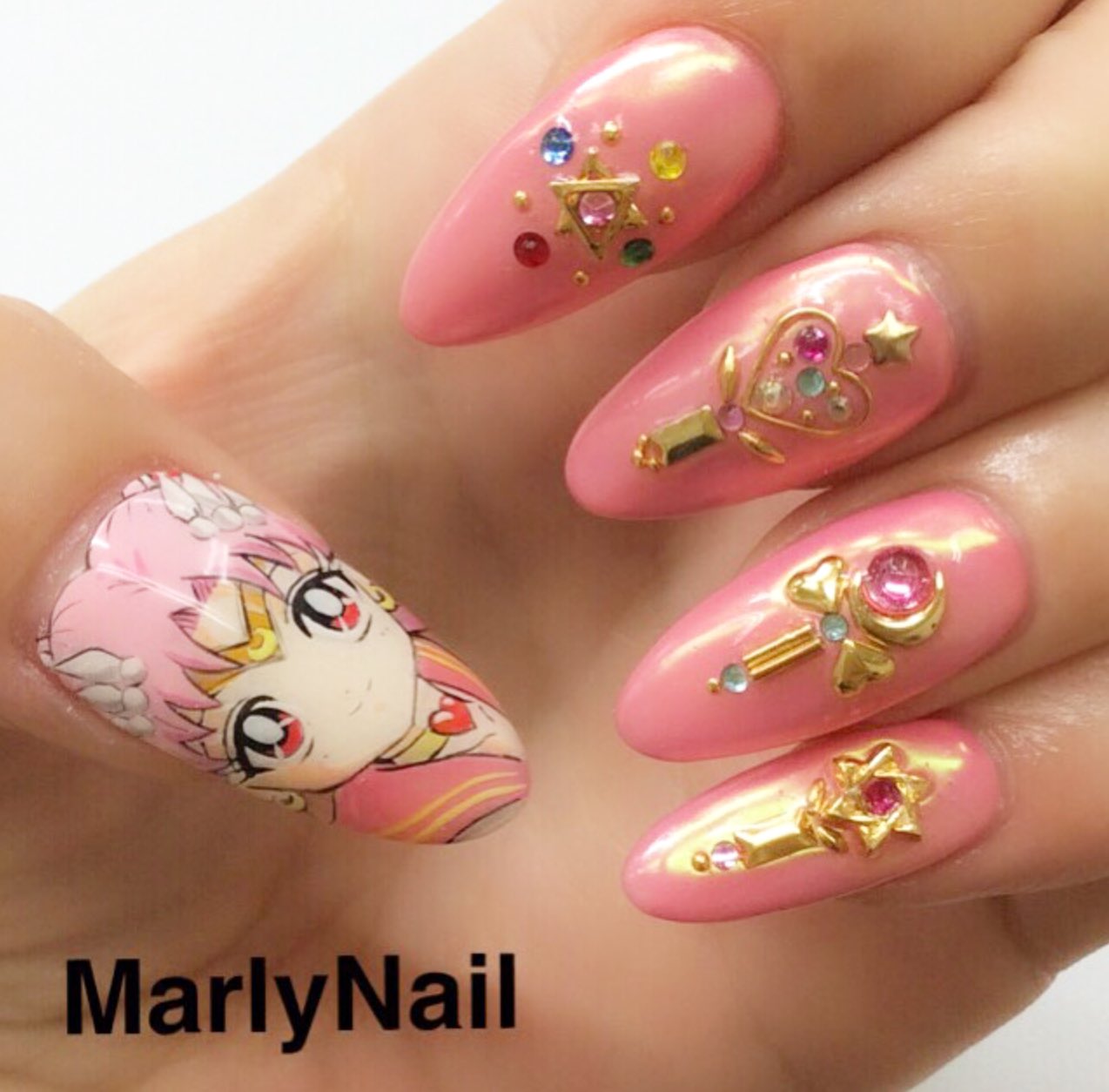 Marly Nail マリーネイル 盛岡 スタッフセーラーチビムーンネイルーーー 痛ネイルやゆめかわネイルは盛岡マリー ネイルで 本日は満席 明日以降まだまだ空きがございます ネイル 痛ネイル セーラームーンネイル セーラーチビムーンネイル