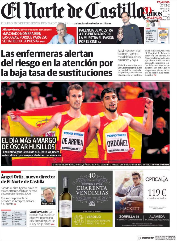 VivreEnsemble_'s tweet photo. Portada y página 4 de @nortecastilla —edición #Palencia— del pasado domingo, donde se recogía la entrega de premios de la @oficial_mcip y los galardones recibidos por #VivreEnsemble; entre ellos, el premio del jurado al mejor corto. #27MCIP #PalenciaSeLlenaDeBuenCine https://t.co/geclSGnQO4