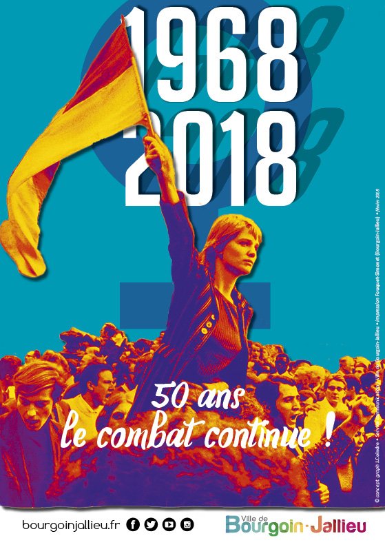 Bourgoin38300's tweet photo. Le #8mars, la ville de #BourgoinJallieu  organise divers temps forts dans le cadre de la Journée des droits de la #femme. 1968-2018 : 50 ans le combat continue ! https://t.co/xd814eruMn https://t.co/nOwmnEduvH