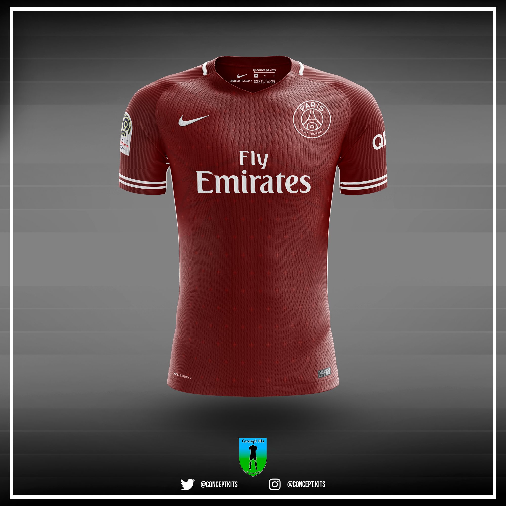 Concept Kits on Twitter: "PSG Football Club home, away and ...