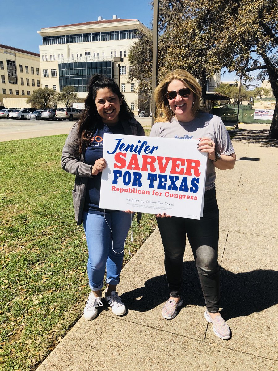 SarverforTexas's tweet photo. Visited polls throughout the District today. Lines growing as the day goes on! Polls close at 7:00PM Central. Get out there and VOTE Texas. #TexasPrimary https://t.co/LBDihpBFM2