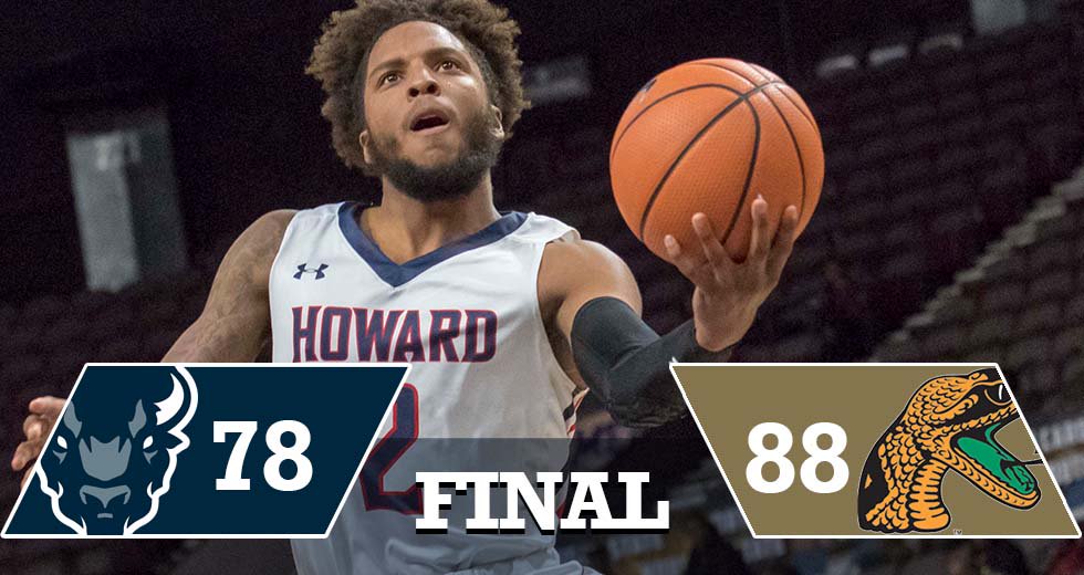 HUBisonSports's tweet photo. #HOWARDMBB FINAL: Bison come up short against Florida A&M in the @MEACSports First Round #BleedBlue #CanDoWillDo https://t.co/tq32QNVllW
