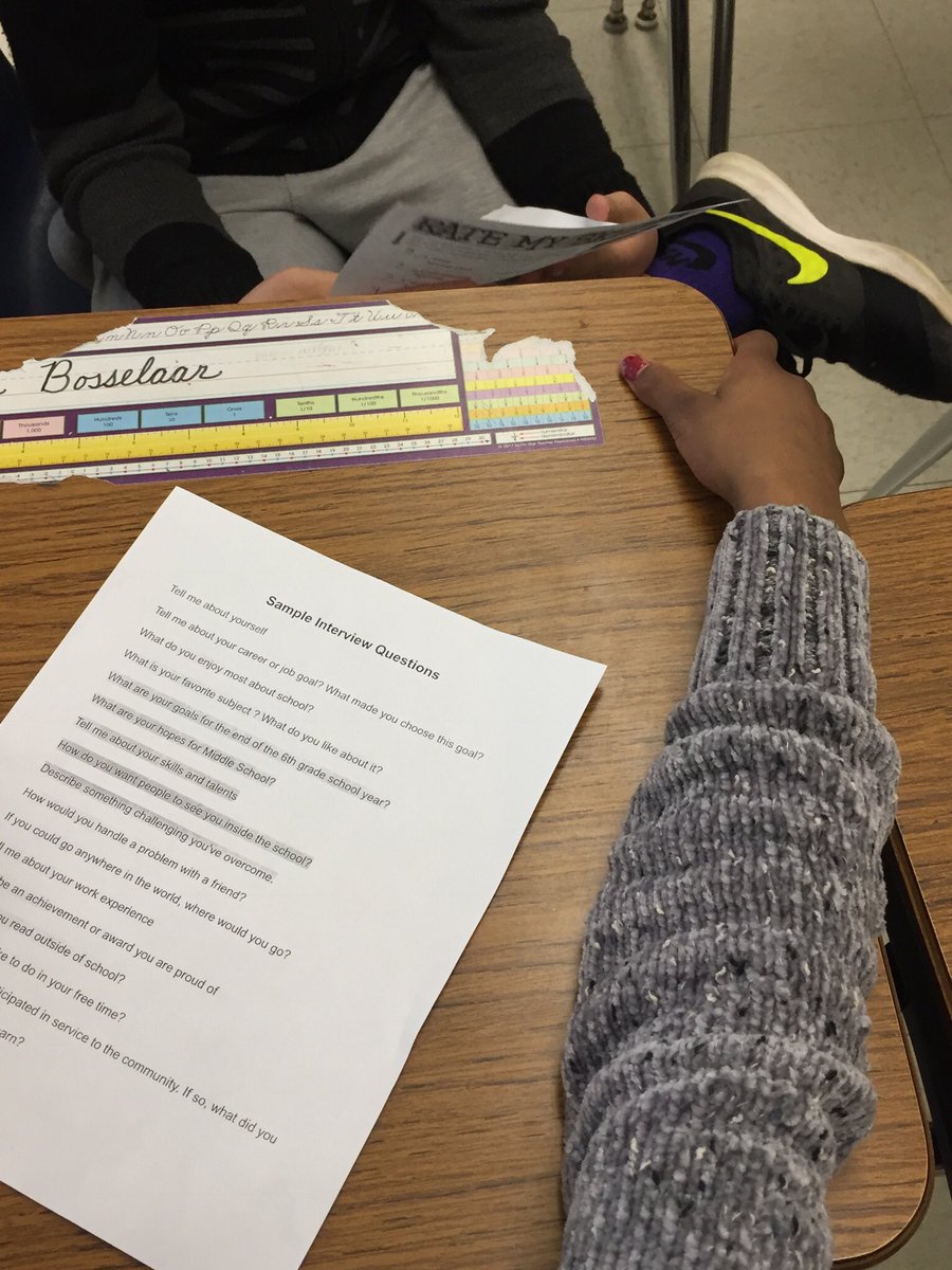 MsLichtenwald's tweet photo. Six grade mock interviews today #TellMeAboutYourself #PostSecondaryPlanning #counselinglessons https://t.co/xv2xNGEv2E