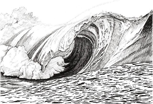 Вода в графике рисунок. Волны рисунок. Волны карандашом. Морская волна карандашом. Море карандашом.