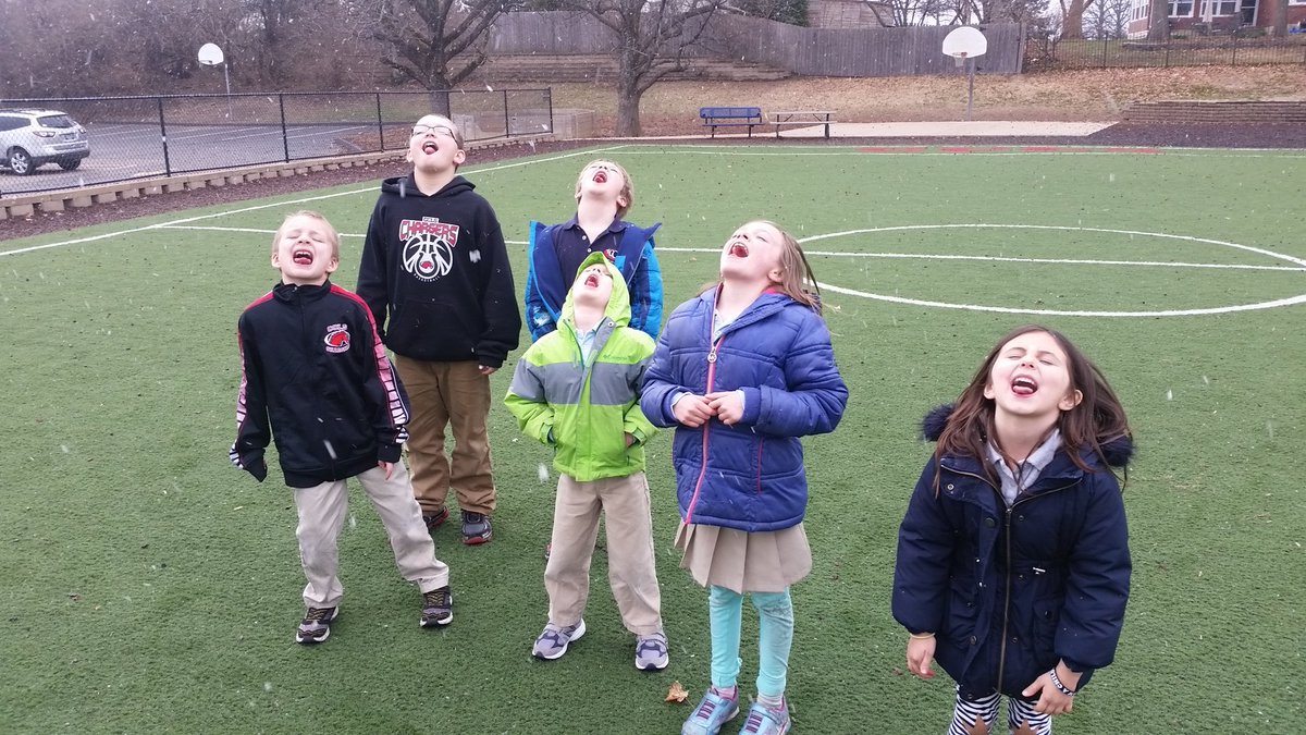 CCLSLadd's tweet photo. Terrific Tuesday: Last day of "Chill'n Out with Winter Fun. We caught snowflakes in our mouths! Finally a few snow flurries! @CCLSChargers https://t.co/YOuDK98mlH