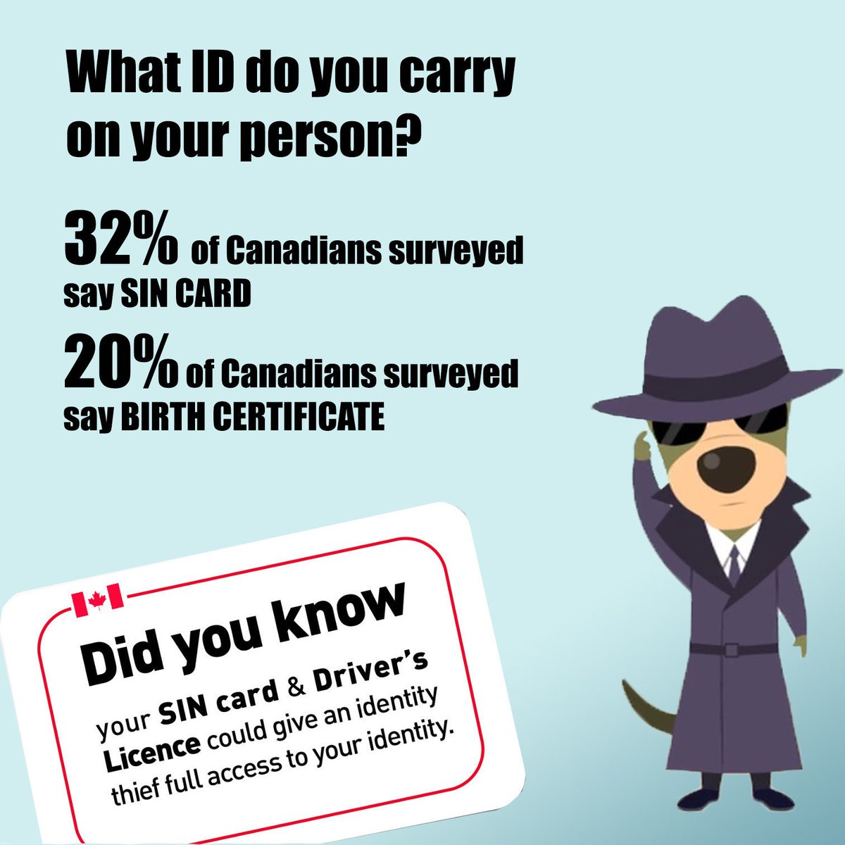FellowesCanada's tweet photo. A3: More than half of Canadians surveyed are still carrying these documents on their person?! #FellowesProtects https://t.co/oFNHBAtLHe