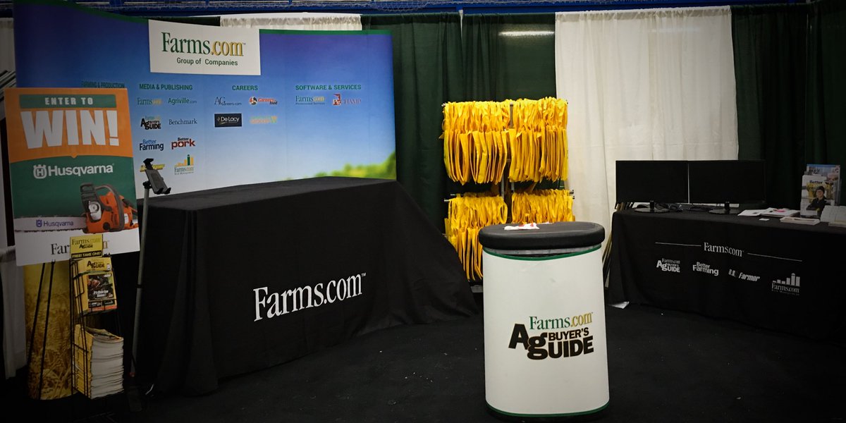 OntAg's tweet photo. We are all set up for the 2018 London Farm Show! Stop by booth 208 for a chance to win a Husqvarna chainsaw! @HusqvarnaCA #LFS18 #OntAg https://t.co/tvk21TvV2I