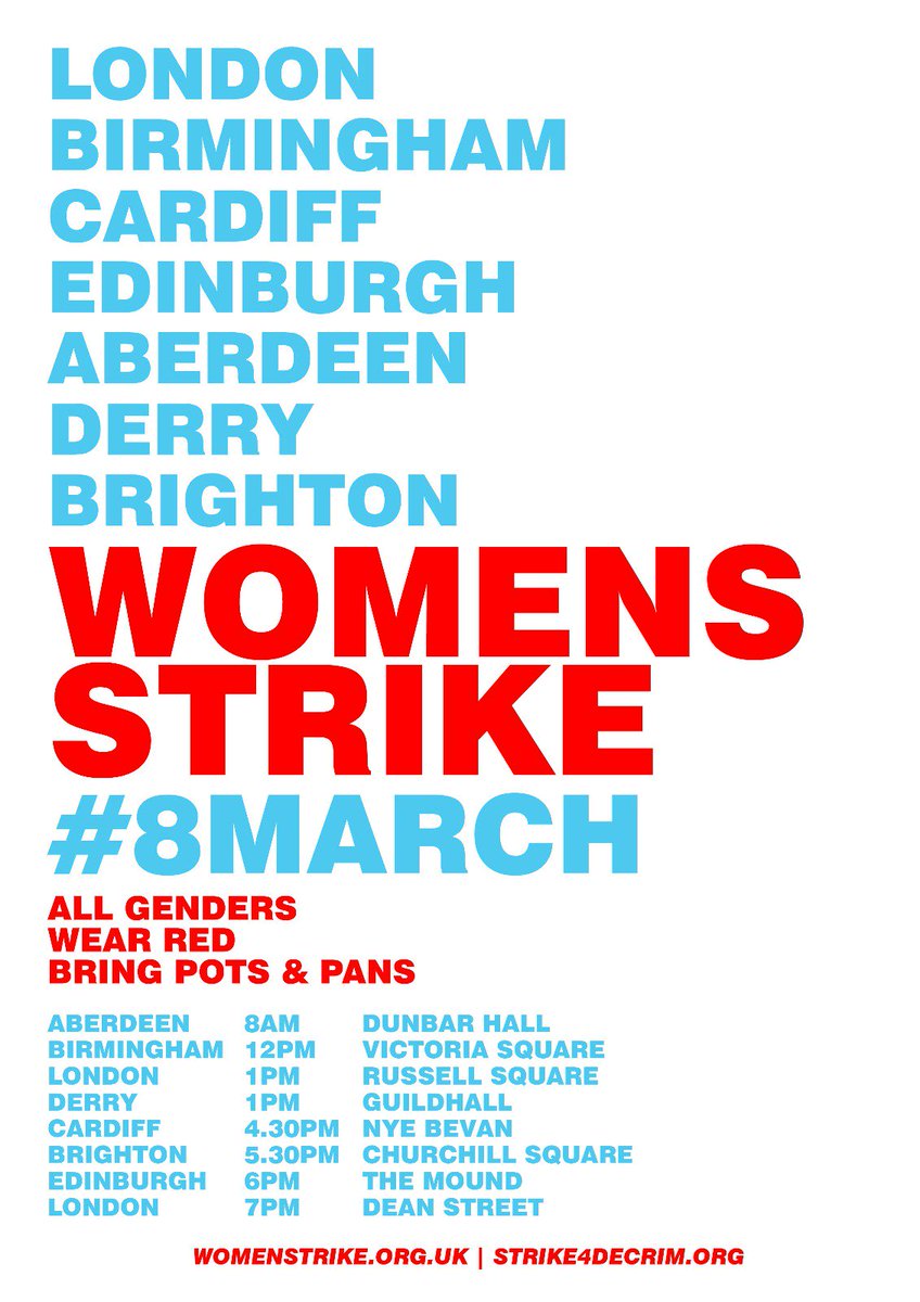 Women_Strike's tweet photo. The #WomenStrike2018 is tomorrow! Find all events and actions on our Facebook page: https://t.co/lPtvH5Gvqs or at https://t.co/ftQPdej4jI.
Wear red, bring an umbrella. See you on the streets! https://t.co/QT2F8J4fzU