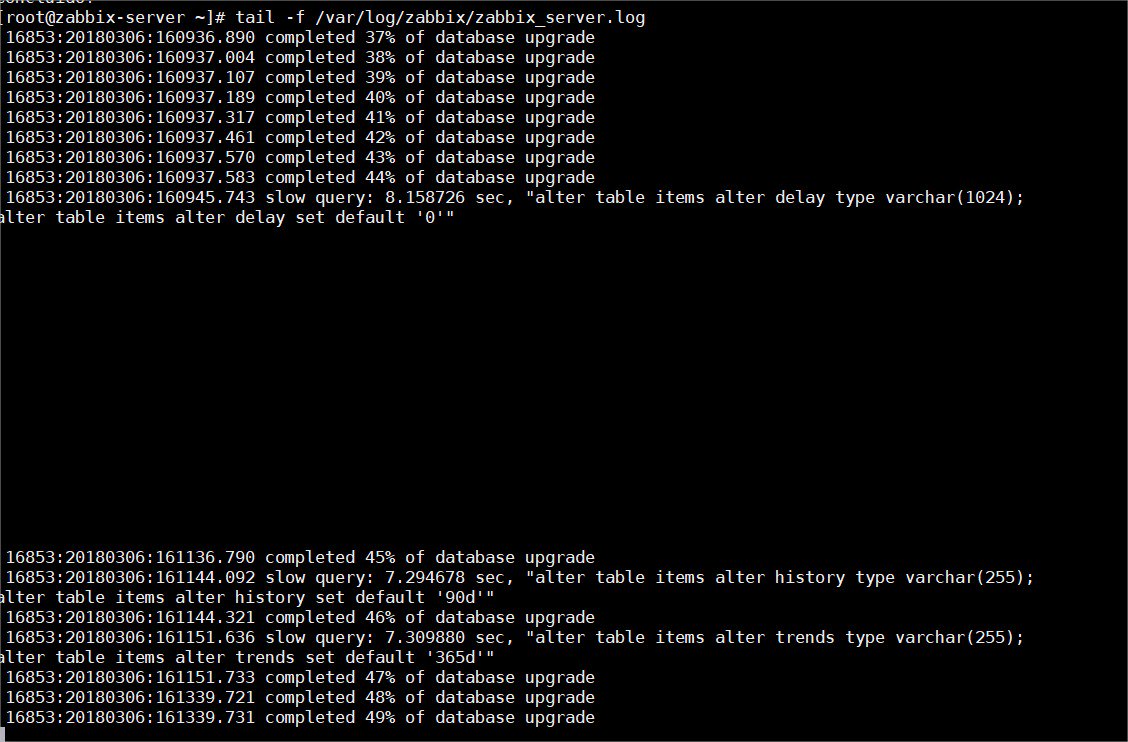 #zabbix upgrade from v3.2.9 to v3.4.7. ~10 minutes updating database(pgsql) with about 400gb. successful.