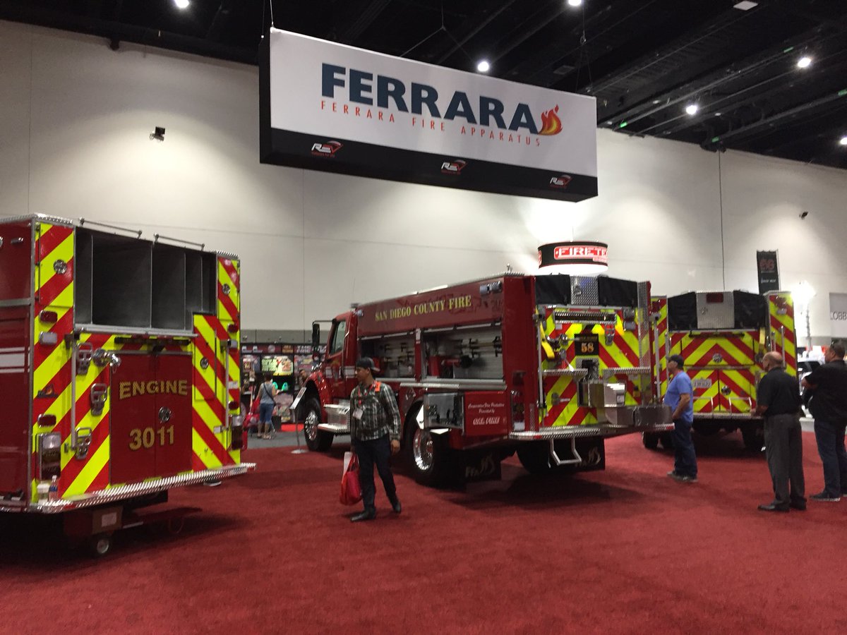 FerraraFire's tweet photo. Great opening day at @FirehouseWorld stop by booth 1304 to meet the new REV Fire Group California team that is united in offering the best in sales, service, parts and financing #firefighter #firetruck #REVStrong https://t.co/6VHBtvEJjD