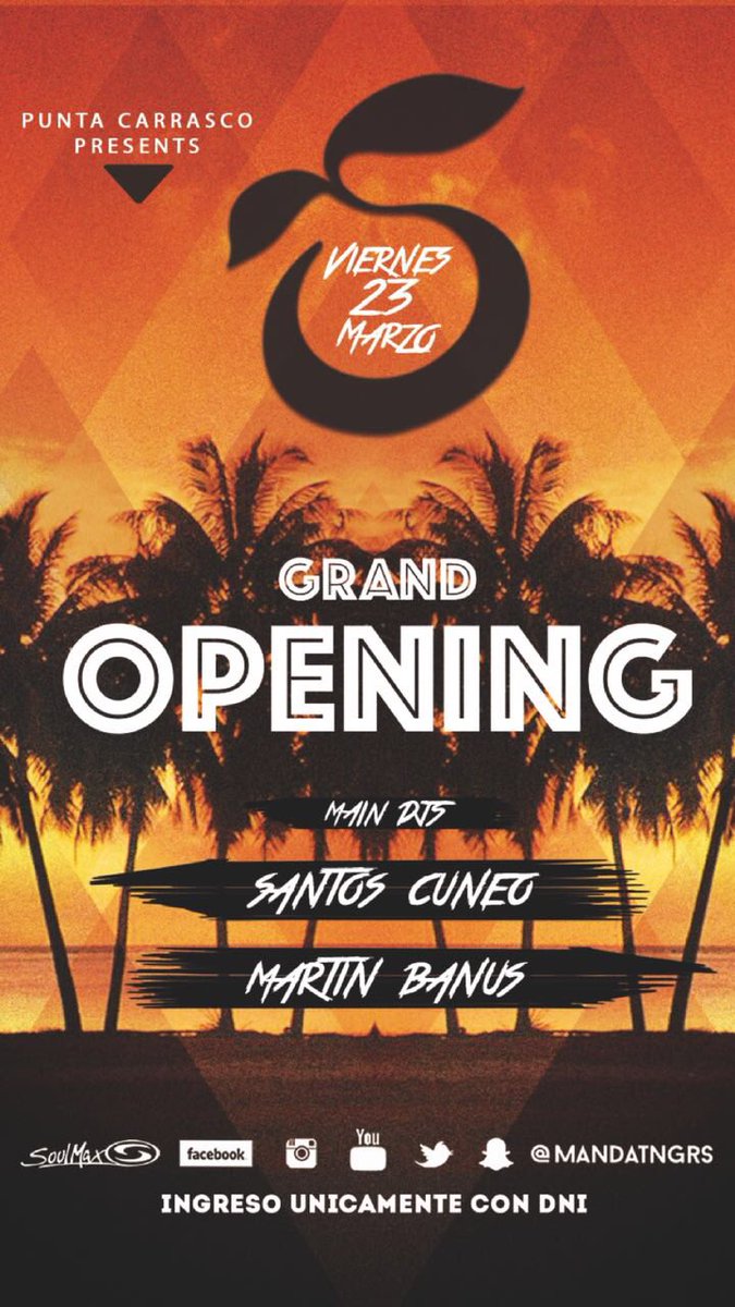 MandaTNGRS's tweet photo. VIERNES 23 de marzo - BIG OPENING @ MANDARINE TNGRS 🙌 https://t.co/khj7V8EpIt