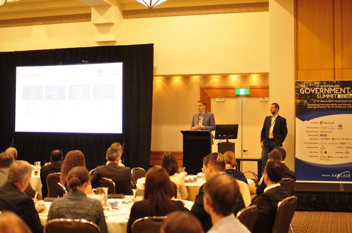 VaultCloud's tweet photo. Founder and CEO, Rupert Taylor-Price announcing our partnership with @rxpservices. The RXP Government Data Analytics Platform utilises ASD Certified Vault Systems to ensure Government data stays secure and onshore. https://t.co/XaE7OWVCws