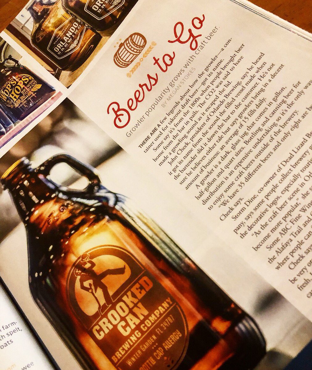 crookedcan's tweet photo. Beer Here❗️
Have you seen the March 2018 Issue of @OrlandoMag?!

They are on stands now-
Take a grab at one to read their Beer Guide!!

#CrookedCanBrewingCompany #GetCrooked #BottleCapAllergy #DowntownWinterGarden #AroundOrlando #CraftBeer #BeerMe #OrlandoCraftBeer https://t.co/o8Ss9VNFb1