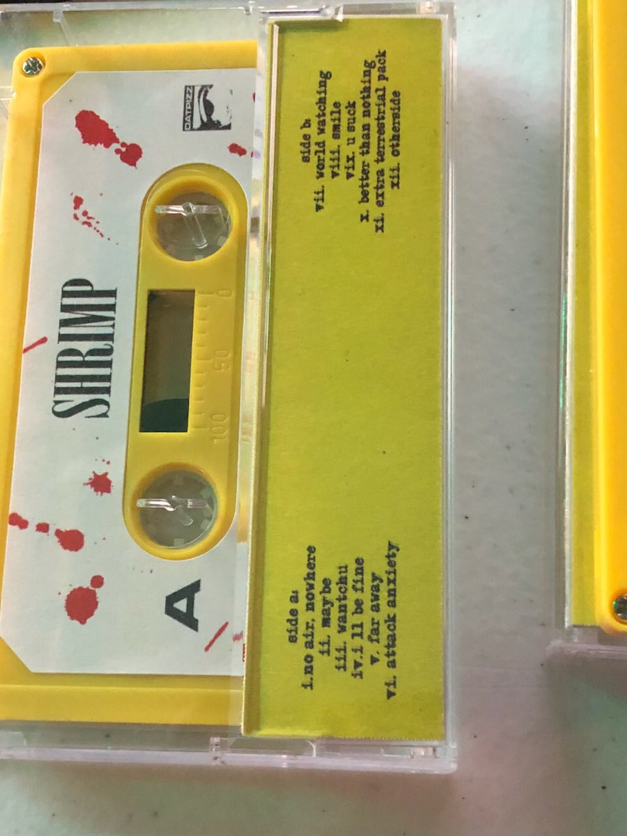 c_o_1_o_r's tweet photo. ⚠️ Available now, the @fuckushrimp - Attack Anxiety Cassette ⚠️

First physical release I’ve designed, only 25 made! Released through @datpizz and pressed by @effortlesscrush 

Purchase: https://t.co/zLQvRqWRyy

Stream Attack Anxiety: https://t.co/IqFK3zVDL6 https://t.co/djKmm4mICY