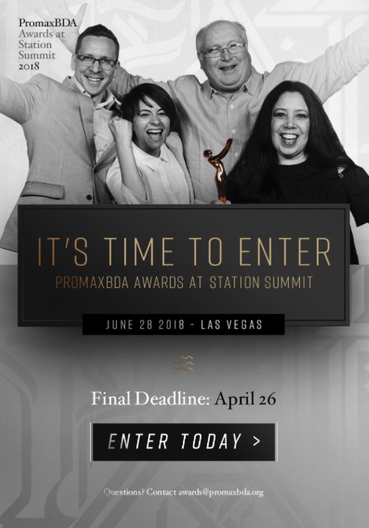 The #PromaxBDA Awards at #StationSummit officially open! Show off your best and enter today! promax.tv/2I8OPAq