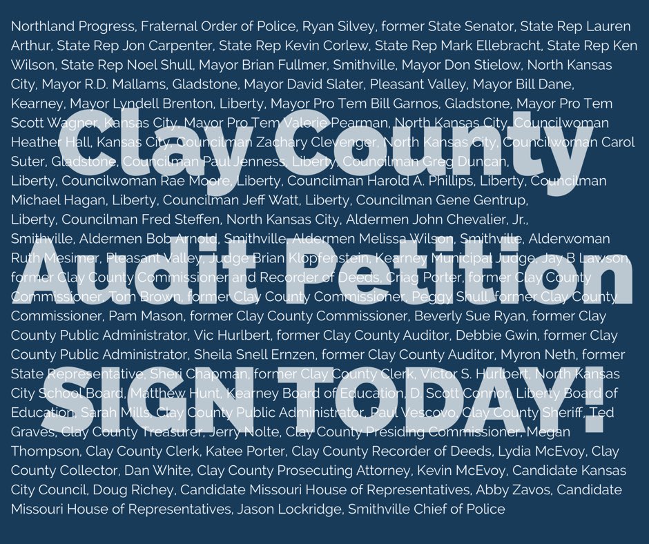 NorthldProgress's tweet photo. Add your name to the growing list of concerned Clay County citizens calling for an audit of our local government. More info 👇👇👇 https://t.co/wAdmco8uEY