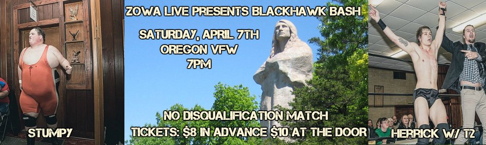 zowalive's tweet photo. After two months of tricks the party is over for Herrick as he takes on Stumpy in an No Disqualification Match on April 7 in Oregon! https://t.co/hKwdboze1v