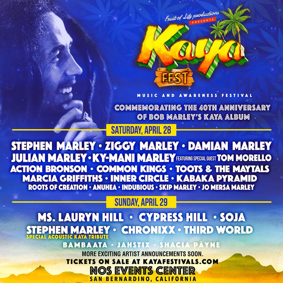 damianmarley's tweet photo. Don’t miss Damian “Jr Gong” Marley with his brothers @stephenmarley @ziggymarley @julianmarley @kymani_marley and many more at @KayaFest in San Bernardino, CA April 28-29 at @Nos_Events!!! Tickets on sale now at https://t.co/TdQYtNamKr https://t.co/8BJ6L6sutq
