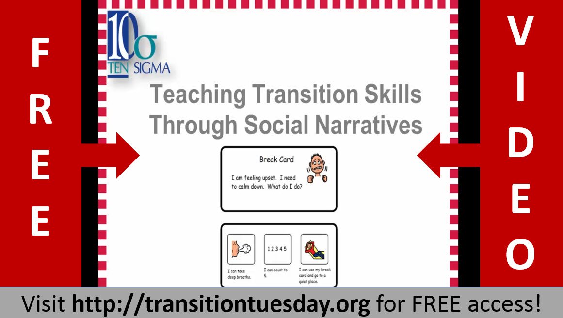 This week's topic discusses Using Social Narratives to Teach #Transition Skills @ tensigma.org/tt99 #spedchat  #socialskills. The benefits of social narratives can visually impact a variety of students and can be used for example prior to a transition or new experience.