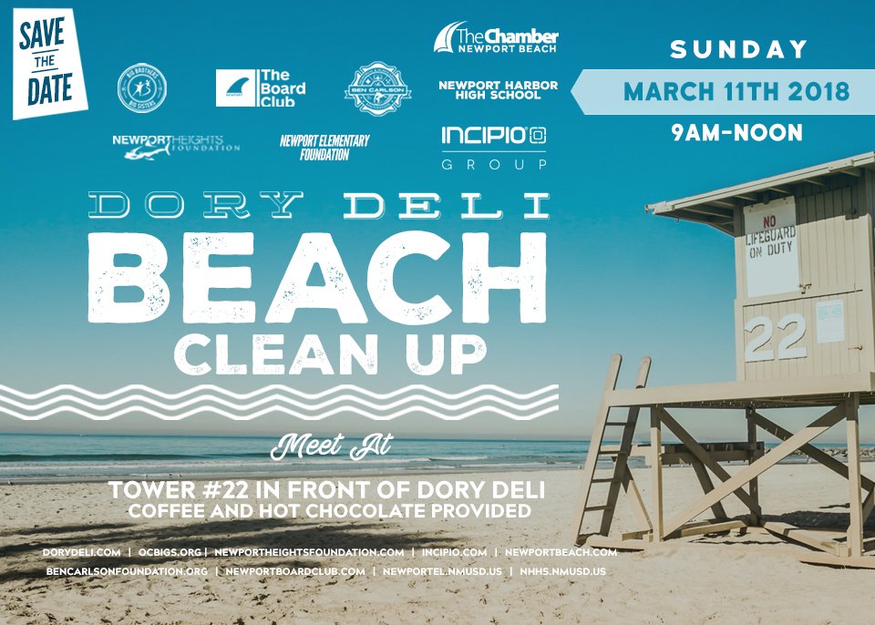 BBBSOC's tweet photo. @BBBSOC is teaming up with Dory Deli ⚓️ for its beach clean up this Sunday! Meet us at Tower #22 in front of Dory Deli in Newport Beach for free coffee and hot chocolate! (Bags, gloves, and trash services will be provided) #keepitclean https://t.co/y5j3x1A6ua