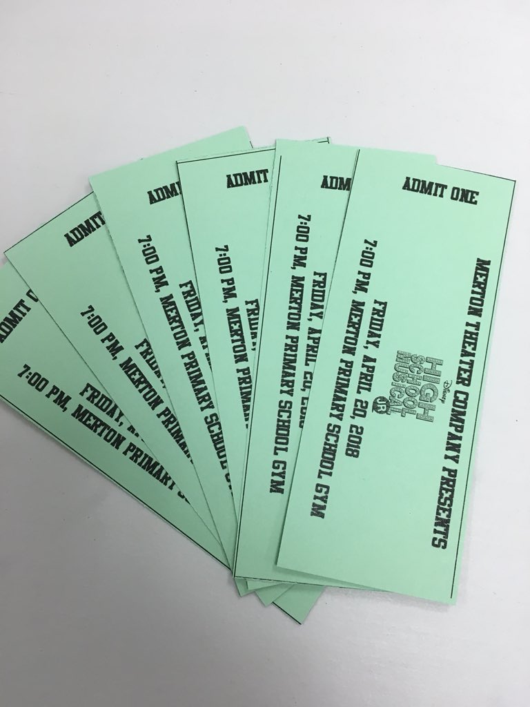 Tickets for High School Musical Jr. go on sale next week between the choir and band concert. Cash and checks made to Merton School are accepted.
#mertonint