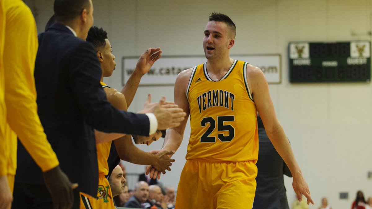 CatamounTV's tweet photo. One more - @UVMmbb takes care of business in the semis now onto the title game. Check out the highlights from tonight's win #VCats #ThisIsVermont https://t.co/aWReWpgCzK https://t.co/2aydxLwUa8