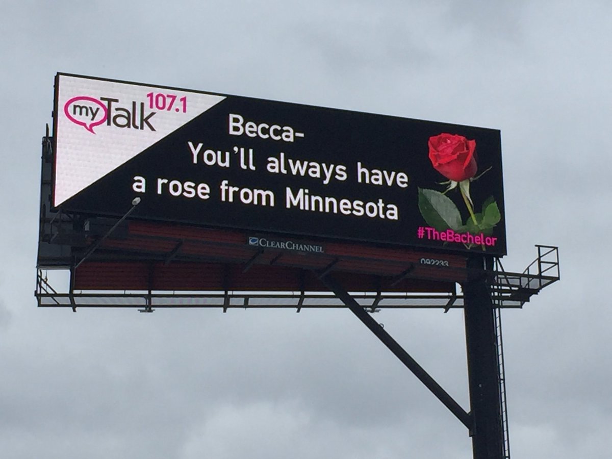 mytalk1071's tweet photo. We've got your back, Becca! 🌹Minnesota loves you! 
#TheBachelor #AftertheFinalRose https://t.co/I13pr3kfhk
