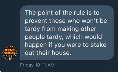 TheGoonSquadOC's tweet photo. @_PurpleCobras_ @DartSide18 Nathan wouldn’t have been tardy but l would have, so again, so sorry. https://t.co/LHgxLxBHOd