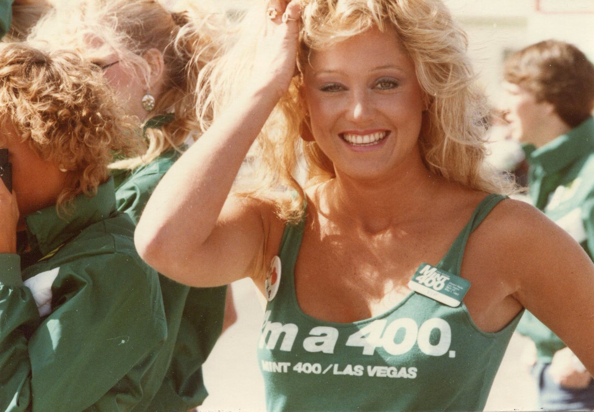 lasvegasweekly's tweet photo. Today's #Mint400 throwback is brought to you by the #MissMint 400 contest. Each year the Mint racing committee chose a contingent of women to reign over the events’ activities. Last day to enter to win a VIP experience to this year's @TheMint400Race: https://t.co/ejBDFKUNeW https://t.co/39Cj8WYjcQ