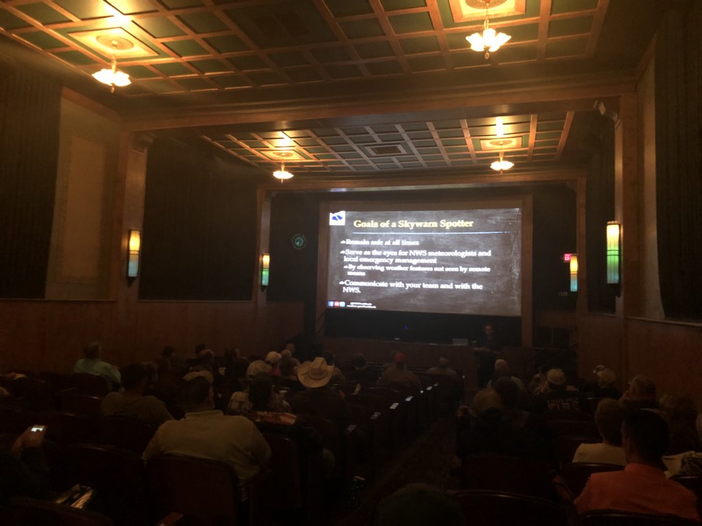 bosqueemc's tweet photo. Great turnout! SkyWarn at the @thecliftex with Mark Fox of @NWSFortWorth this evening. Thanks to @ErinMoranWX for stopping by to say hello. #TeamBosque #Skywarn https://t.co/2QVYF4po9H
