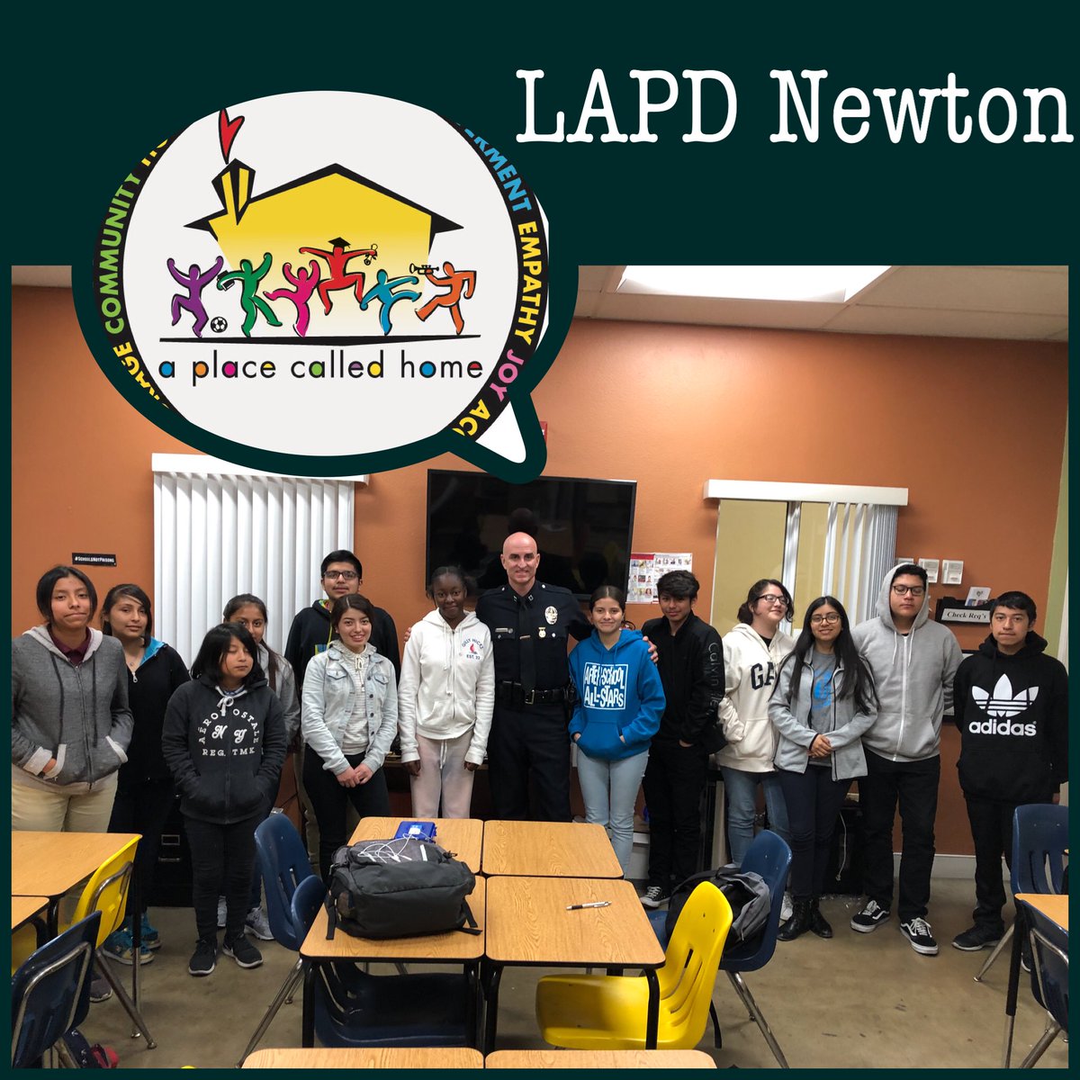 Our youth being educated on leadership, immigration and the culture of LAPD at @apch2830 #TeachingOurYouth #Inspiring #LAPD #Newton @LAPD_ARCOS